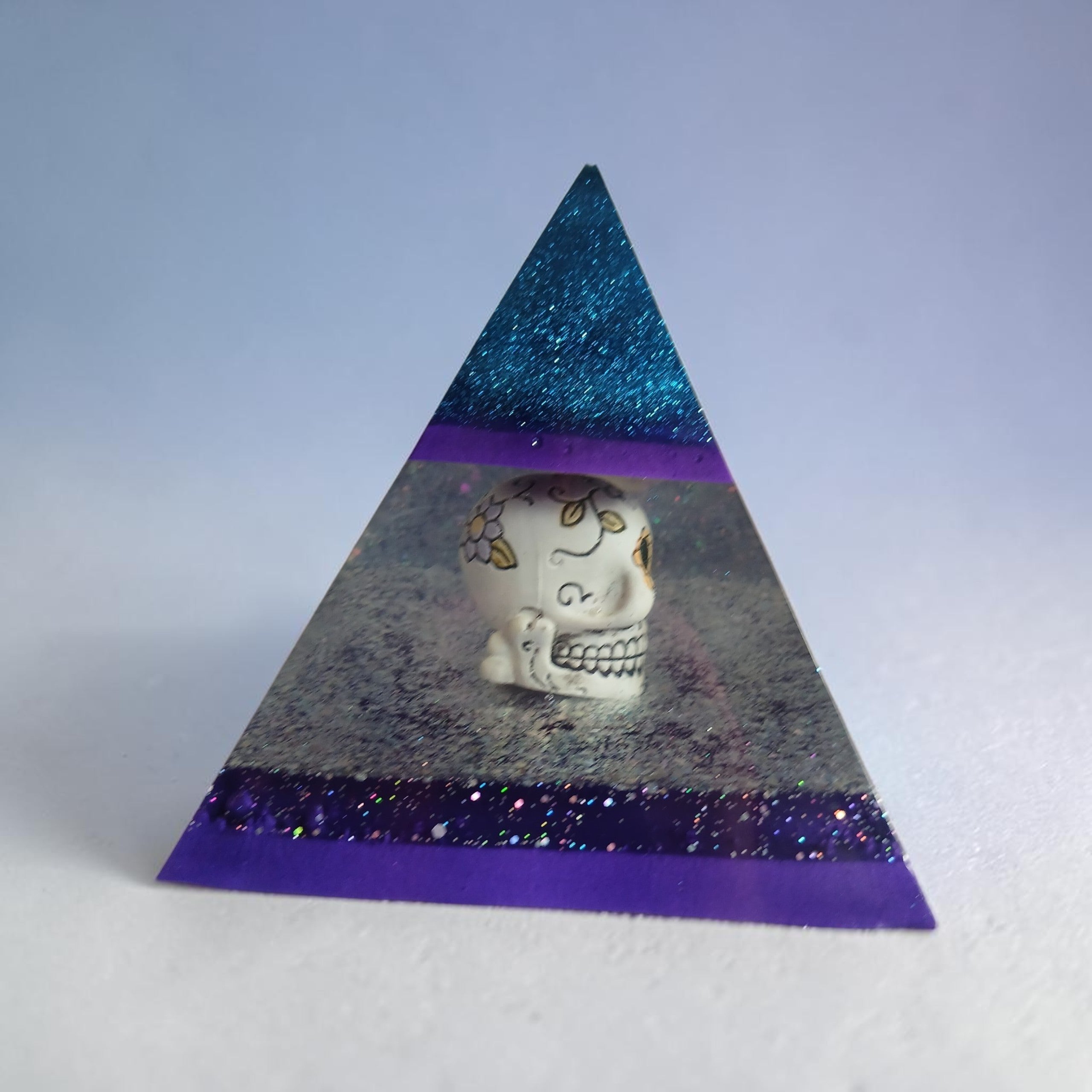 Unique one of a kind large resin hand poured Pyramid