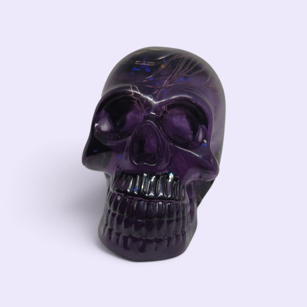 Large Purple Resin Skull with 3-Function LED Lights