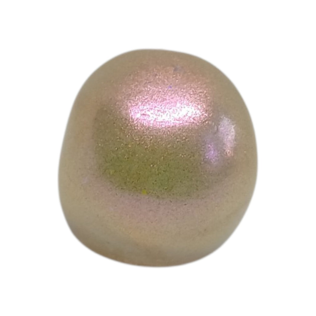 Shimmery peach resin skull