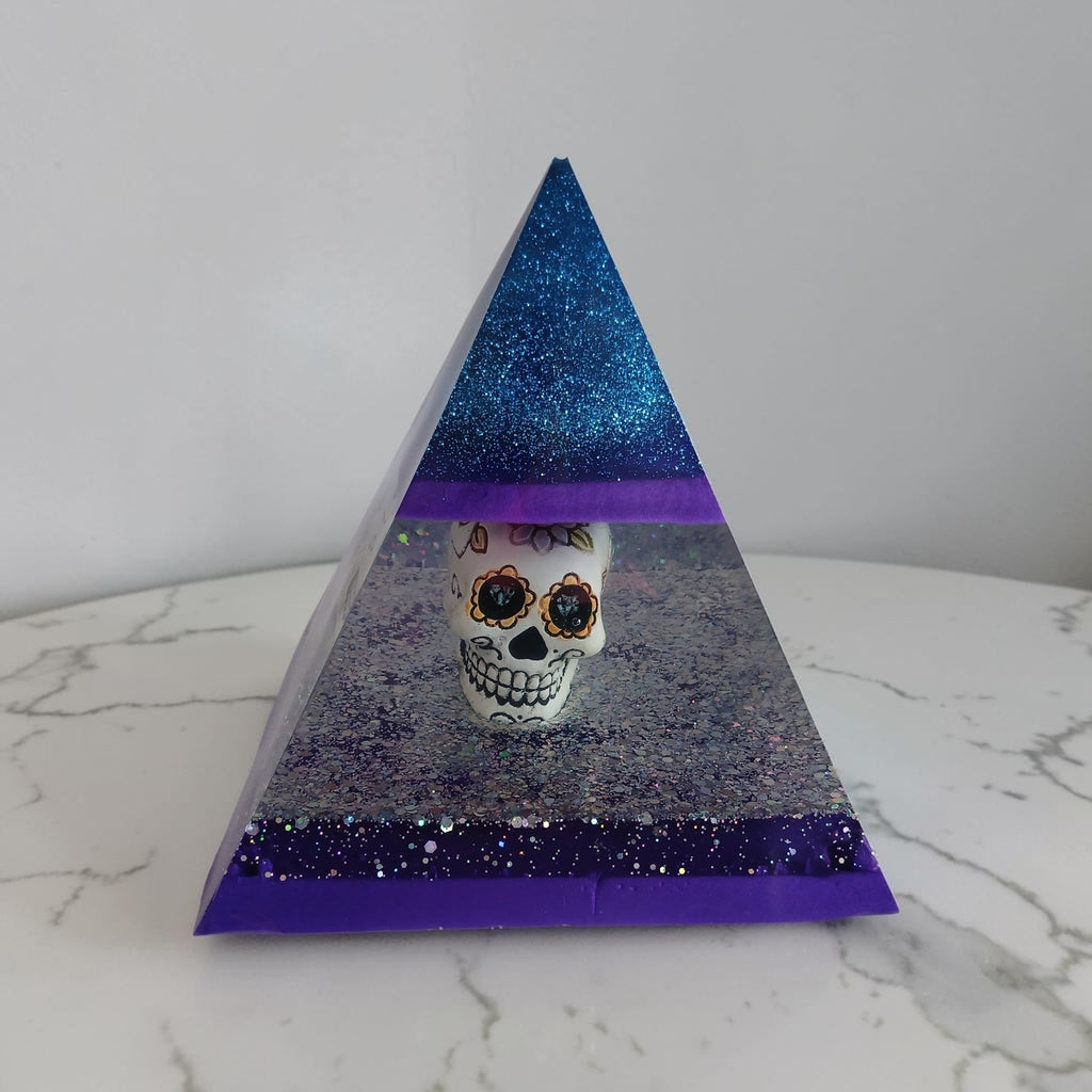 Unique one of a kind large resin hand poured Pyramid