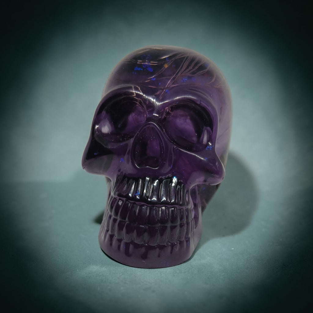 Large Purple Resin Skull with 3-Function LED Lights