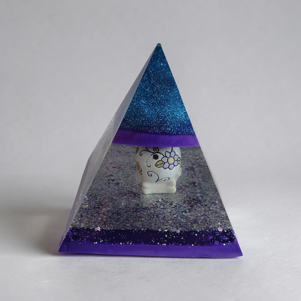 Unique one of a kind large resin hand poured Pyramid