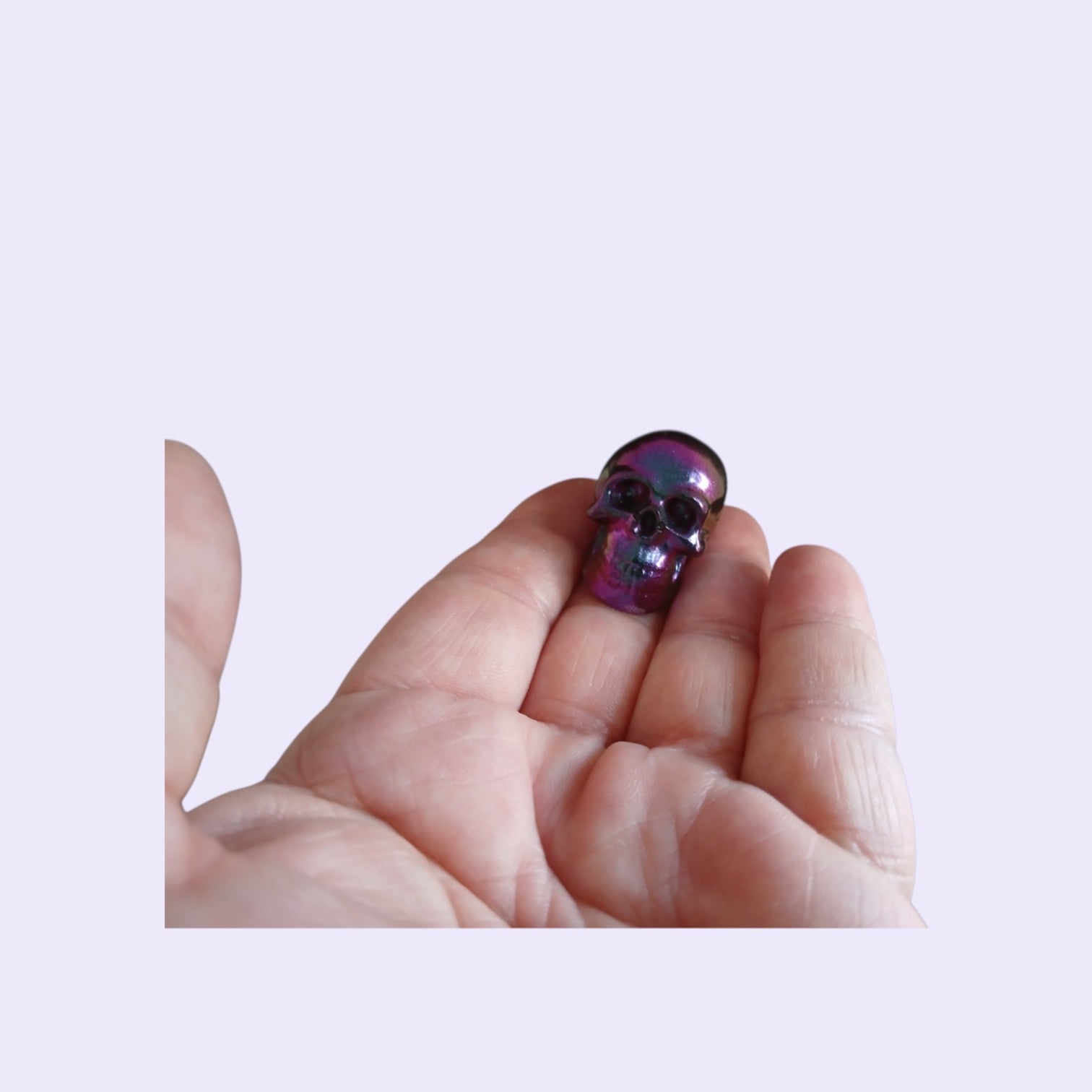 Purple resin skull ornament