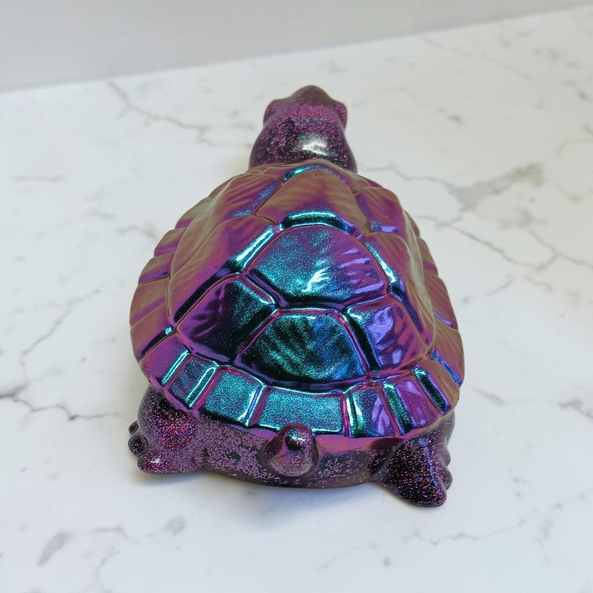 Handmade Colour-Shifting Purple & Teal Resin Tortoise