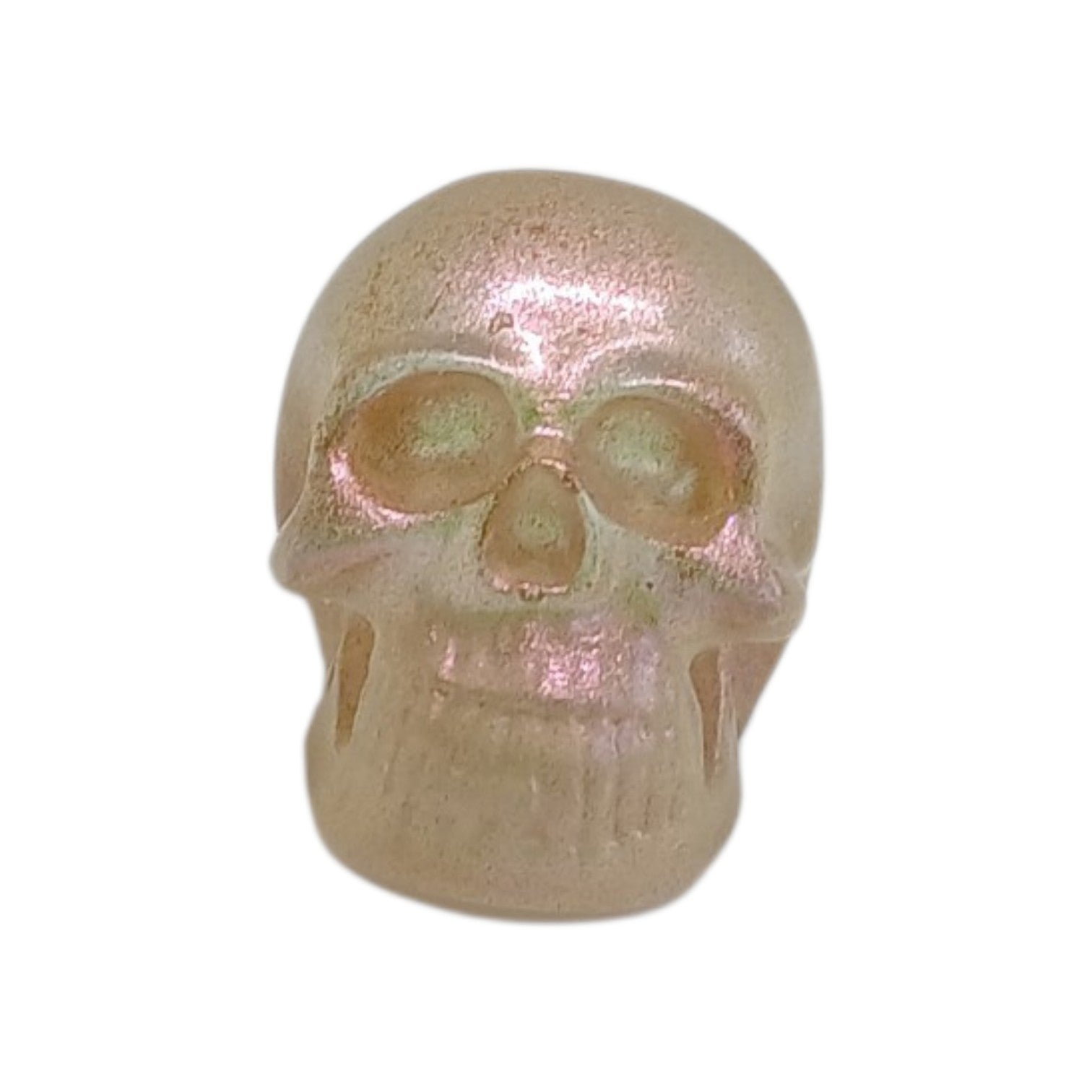 Shimmery peach resin skull