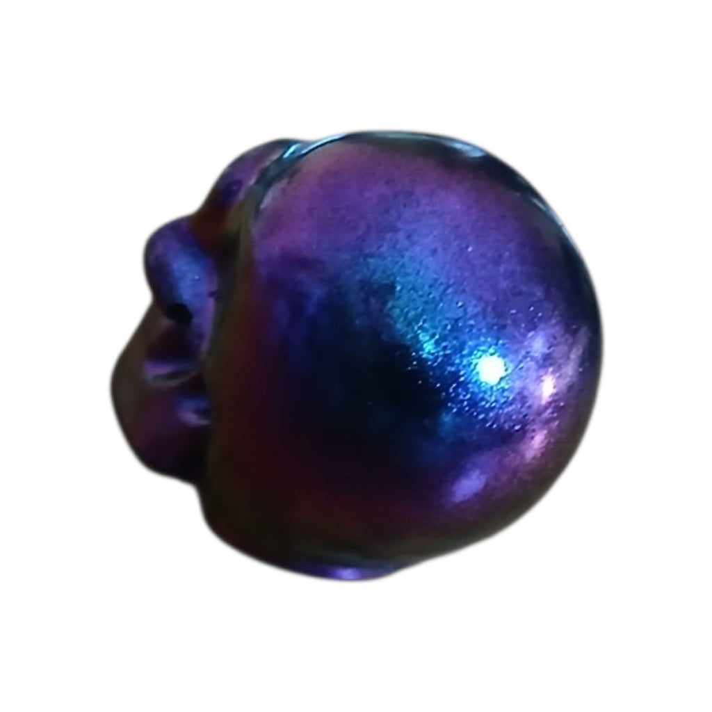 Purple resin skull ornament
