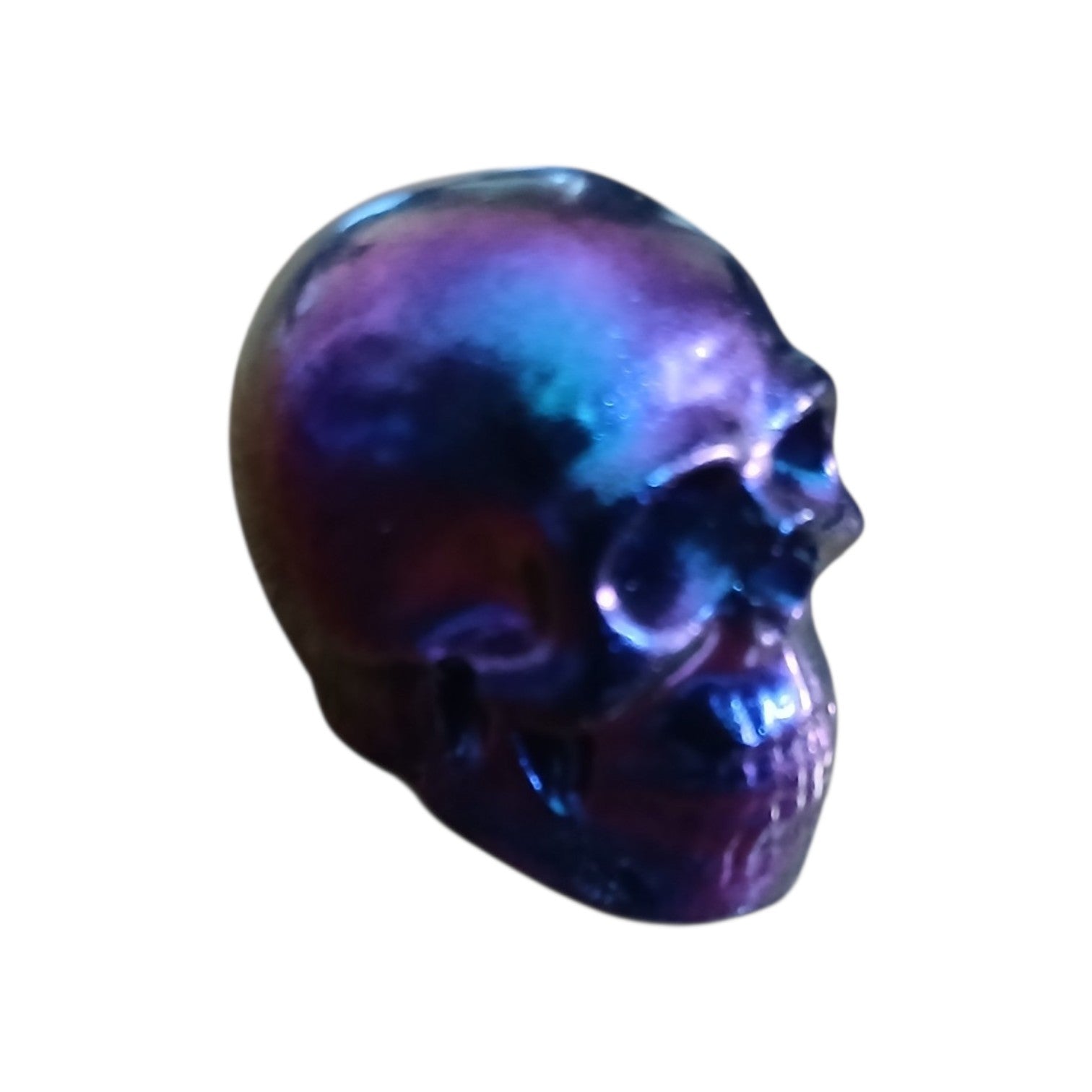Purple resin skull ornament