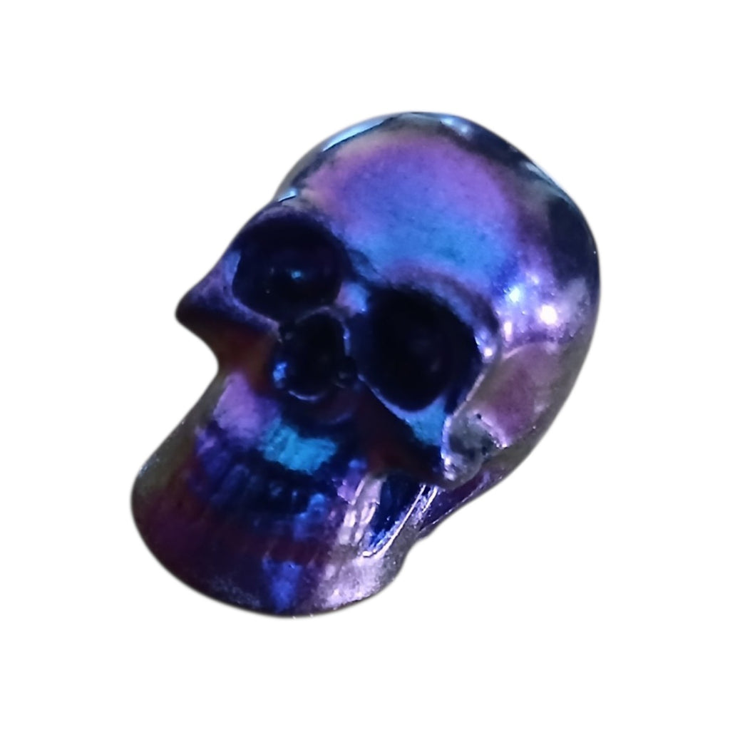 Purple resin skull ornament