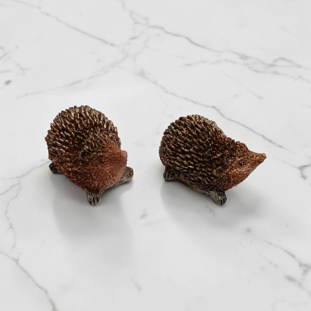 Cute little handmade resin hedgehogs