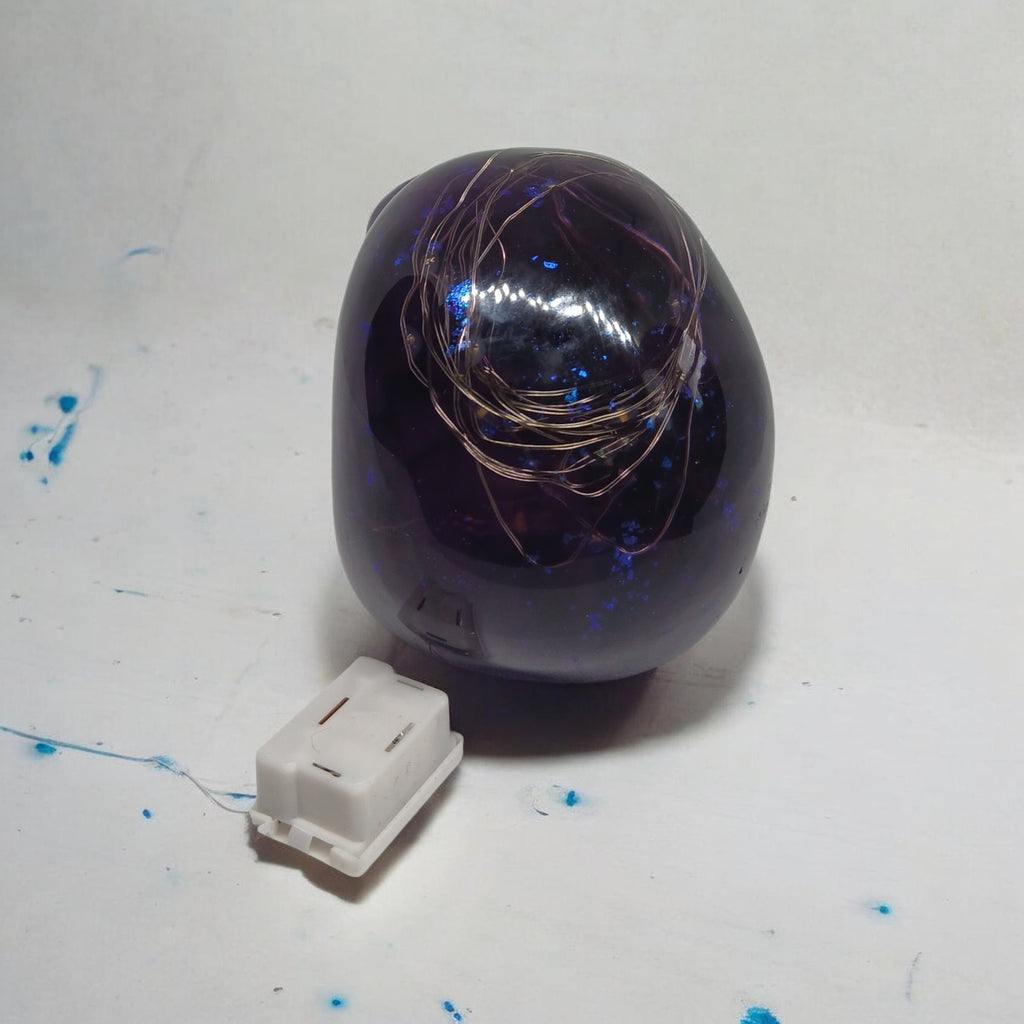 Large Purple Resin Skull with 3-Function LED Lights
