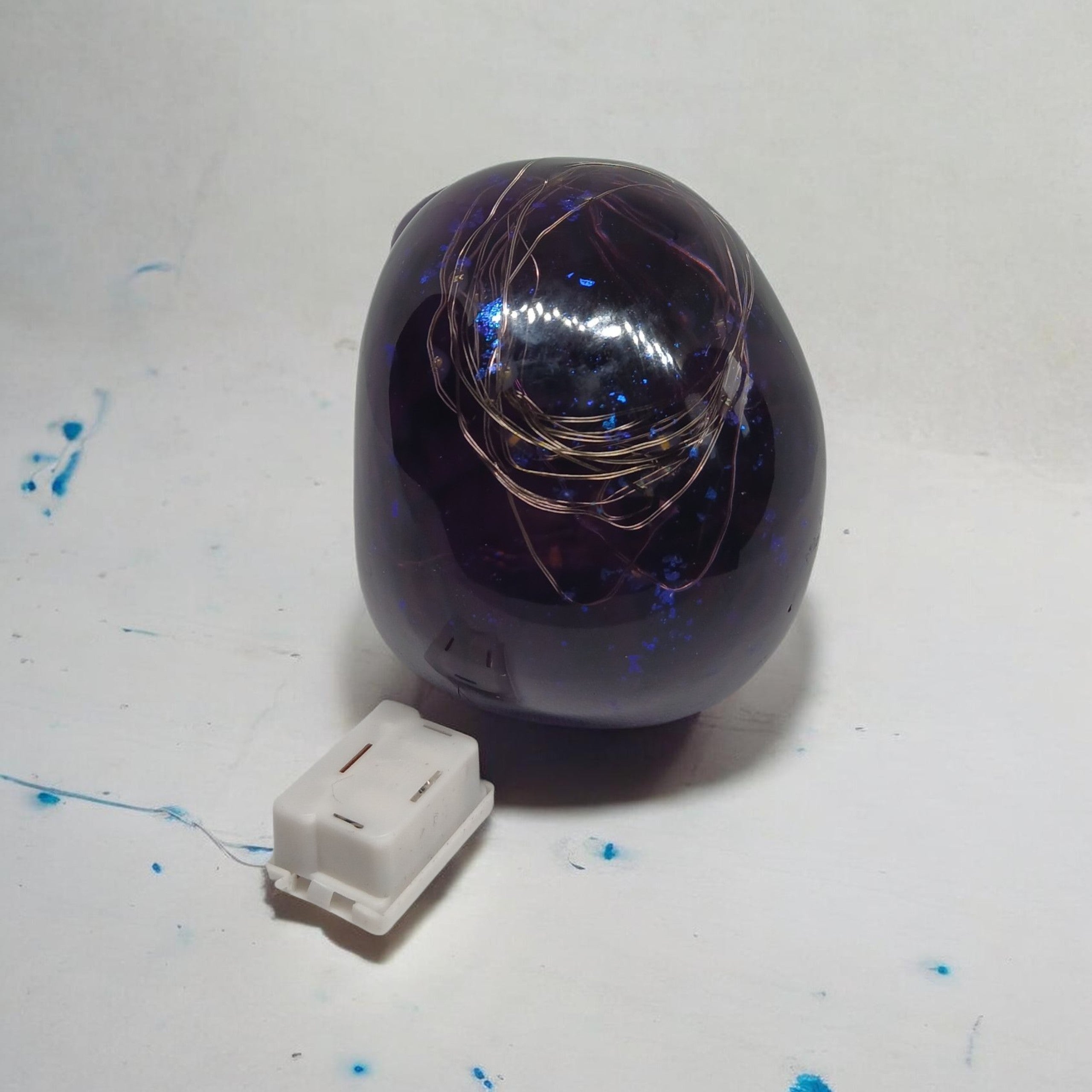 Large Purple Resin Skull with 3-Function LED Lights
